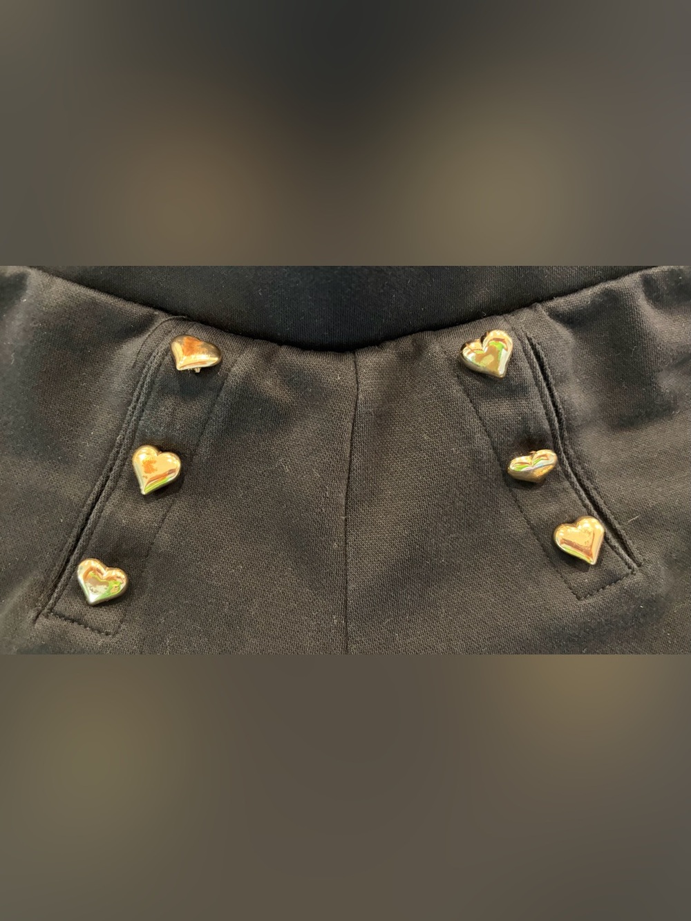 Old Navy Black Wide-Leg Pants with Gold Heart Studs - Picture 4 of 5